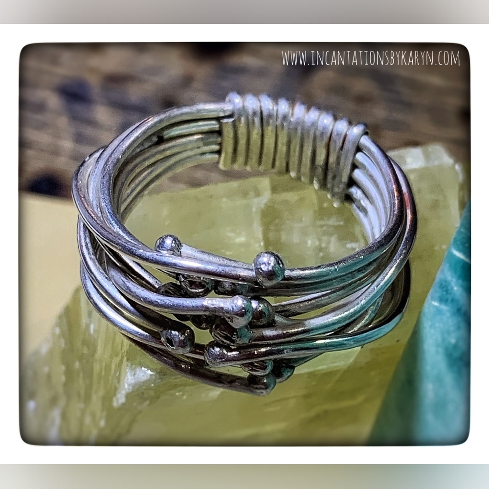 20 ball sterling silver ring